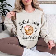 Baseball Moms Social Club Sweatshirt, Baseball Mama, Sports Mama, Gifts for Mom, Mothers Day, Boy Mom, Coquette Shirt, Womens Crewneck by PurplePickleDesignCo on Etsy Club Sweatshirts, Womens Crewneck, Game Day Shirts, Social Club, Boy Mom, Baseball Mom, Sweat Shirt, Gifts For Mom, Crew Neck