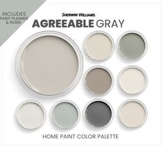 the paint color palette is available in several different shades and sizes, including grays