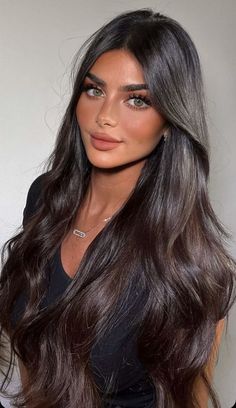 Olaplex Shampoo, Dark Brunette Hair, Brunette Makeup, Inner Confidence, Brown Hair Inspo, Cut Hairstyles, Glossy Hair, Voluminous Hair, Very Long Hair