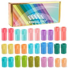 the craveland box is filled with different colors