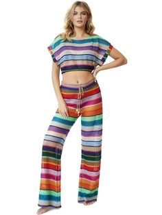 Elevate your summer style with PQ’s multi-color block Renee crop top featuring intricate crochet detailing. Wear it solo with denim cutoffs or create a cute and coordinated look by pairing it with our Calypso Bree Boho pants. 94% Poly, 6% Elastane Hand wash Not sold as set Multicolor Cropped Top For Vacation, Multicolor Crop Top For Vacation, Multicolor Crop Top For Beach Vacation, Multicolor Cropped Beachwear Crop Top, Casual Summer Color Block Crop Top, Casual Color Block Crop Top For Summer, Multicolor Cropped Crochet Top For Beach, Multicolor Cropped Crochet Top For Summer, Multicolor Beachwear Crop Top For Beach Season