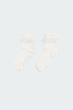 PRODUCT INFO Socks Lace frill detailing Cotton, Spandex Measurements (In): Length 10.4 Item care: Wash with similar color Fitted White Ruffled Socks, Fitted White Socks With Lace Trim, Stretch White Socks With Ruffles, White Stretch Socks With Ruffles, White Stretch Socks For Spring, Frill Socks, Socks Lace, Swimwear Dress, Cotton Spandex