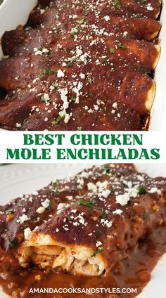 the best chicken enchiladas recipe is made with homemade mexican meat and marinara sauce