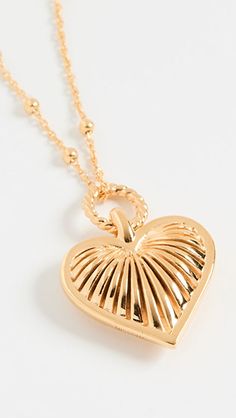 Missoma Ridge Heart Necklace | SHOPBOP Jessica Mccormack Necklace, Kids Jewellery, Kids Jewelry, Heart Charm, Heart Necklace, Heart Pendant, New Arrivals, 18k Gold, Gold Tones