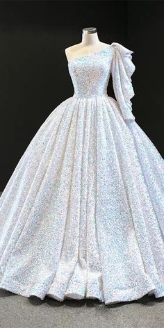 One Shoulder Ball Gown Sequin Prom Dresses, Quinceanera Dresses,PD22058 on Storenvy One Shoulder Ball Gown, Colour Names List, 2021 Prom Dresses, Long Sleeve Ball Gowns, Dress With Sequins, Dresses Quinceanera, Sequin Prom Dresses, Custom Size Dresses, Gown Prom