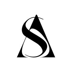 a black and white logo with the letter s