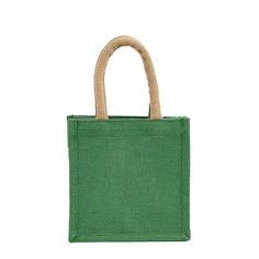 These cuties are a fun option for a gift bag or small tote! SPECIFICATIONS: -burlap/jute material -measures 7x7x5 Eco-friendly Green Jute Bags, Rectangular Jute Bag For Gifts, Eco-friendly Jute Bag Perfect For Gifts, Eco-friendly Jute Bag For Gifts, Casual Jute Bag As Gift, Casual Jute Bags For Gifts, Casual Rectangular Lunch Bag As A Gift, Casual Rectangular Lunch Bag Gift, Casual Rectangular Lunch Bag For Gift