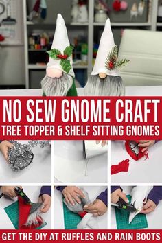 the instructions for how to make gnomes out of toilet paper and other crafting supplies