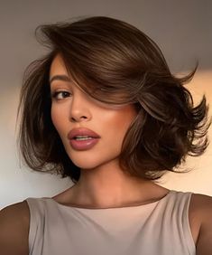 Waves With Bangs, Soft Wavy Hair, Winter Haircuts, Long Flowing Hair, Messy Look, Haircuts Ideas, Luxury Photography, Flowing Hair, Neutral Makeup