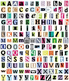 the alphabet is made up of different letters and numbers, all in multicolored colors