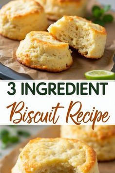 3 ingredient biscuit recipe with limes on the side