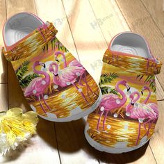 Get your product: Flamingo Summer Flower Tropical Pattern Crocs Classic Clog
1. PRODUCT INFORMATION:

Incredibly light and fun to wear.
Water-friendly and buoyant; weighs only ounces.
Ventilation ports add breathability and help shed water and debris.
Easy to clean and quick to dry.
Upper: Croslite.
Lining: Croslite.
Sole: Croslite.
2. SIZE CHART:
3. RETURN:
We will gladly issue you a replacement item or issue a refund back to your original form of payment for any of the following reasons:
You r Fun Non-slip Summer Clogs, Yellow Non-slip Beach Clogs, Fun Beach Clogs For Summer, Fun Summer Beach Clogs, Multicolor Beach Clogs For Spring, Multicolor Clogs For Beach In Spring, Pink Summer Beach Clogs, Pink Beach Clogs For Summer, Casual Pink Beach Clogs