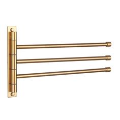 brass towel rack with three bars on the top and one bar at the bottom, against a white background