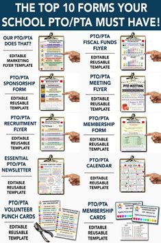 the top 10 forms your school ptota must have in order to learn how to use them