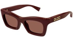 Gucci sunglasses model GG1773S cat eye recycled acetate frame color code 003 shiny solid burgundy with burgundy temple and solid warm brown lens. Gucci Luxury Acetate Sunglasses, Luxury Gucci Cat Eye Sunglasses, Gucci Luxury Cat Eye Sunglasses, Shapes Images, Sunglasses Model, Brown Lens, Eye Frames, Ski Goggles, Gucci Sunglasses