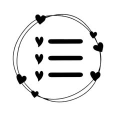 a circle with hearts and arrows in the middle