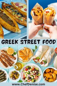 greek street food collage with different pictures