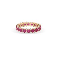 Ruby or Sapphire Rounds Eternity Band Ring with Diamonds Ruby Eternity Band, Ruby Band Ring, Ruby Wedding Band, Ruby Bands, Adina Reyter, Eternity Band Ring, Ruby Diamond, Ruby Ring, Eternity Band