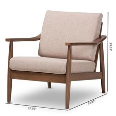 Baxton Studio Venza Mid-Century Modern Walnut Wood Light Brown Fabric Upholstered Lounge Chair FredCo theFredCo Mid Century Lounge, Mid Century Lounge Chairs, Mid Modern, Wood Arm Chair, Accent Arm Chairs, Baxton Studio, Cafe Chairs, Mid Century Chair, Modern Lounge Chairs