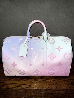 #ad New Car Accessories, Pink Monogram, Louis Vuitton Keepall, Pastel Pink, Cowhide Leather, New Cars, Leather Trims, Travel Bag, Travel Bags