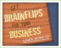 a wooden sign that says get brainfips for your business learn more than you think