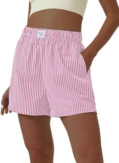 PRICES MAY VARY. Women shorts designed: The casual shorts features elastic high waisted, straight leg, striped print, front letter patched, 2 side pockets, thigh length This womens shorts 3.5 inch inseam bermuda shorts for women feature a mini length, Y2K style shorts, high waisted shorts, casual style This womens striped shorts made of superior soft fabric, has no stretch, lightweight, non-shrink, breathable, skin-friendly and comfortable to wear and easy to put on and take off This is a versat Street Shopping, Shorts High Waisted, Casual Home, Women Shorts, Style Shorts, Travel Party, Shorts Casual, Shopping Travel, Shorts For Women