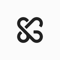 the letter s and s is made up of two intertwined lines in black on a white background