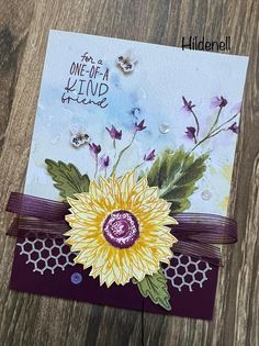 a close up of a card with flowers on it