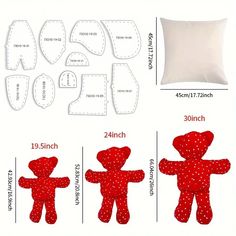 the instructions for how to make a teddy bear pillow and pillowcase with sewing pattern