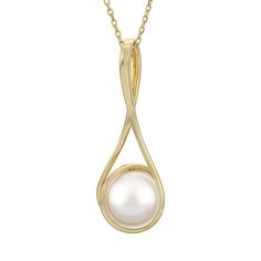 "Featuring a lustrous freshwater cultured pearl wrapped within a unique 14k gold pendant, this PearLustre by Imperial necklace is a uniquely beautiful addition to your attire. Featuring a lustrous freshwater cultured pearl wrapped within a unique 14k gold pendant, this PearLustre by Imperial necklace is a uniquely beautiful addition to your attire. PENDANT DETAILS Pendant size: 1.25""L x 0.43""W Chain length: 18 in. Chain type: diamond-cut cable Clasp: lobster-claw Metal: 14k gold Finish: polish 14k Gold Filled Pearl Pendant Wedding Jewelry, Gold Teardrop Pendant Pearl Necklace For Formal Events, Gold Teardrop Pendant Pearl Necklace For Formal Occasions, Yellow Gold Pearl Necklace With Teardrop Pendant, Yellow Gold Teardrop Pearl Pendant Necklace, High Luster Yellow Gold Pearl Pendant Necklace, Classic 14k Gold-filled Jewelry With Pearl Pendant, Yellow Gold Pear-shaped Pearl Pendant, 14k Gold-filled Teardrop Pearl Pendant Necklace