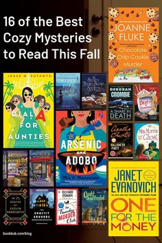 the cover of 16 of the best cozy mystery books to read this fall