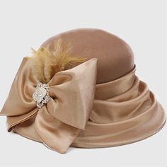 forbusite Stylish camel wool felt hat for womens Elegant Adjustable Gold Felt Hat, Elegant Gold Adjustable Felt Hat, Elegant Winter Cloche Hat With Short Brim, Winter Party Cloche Hat With Wide Brim, Elegant Wide Brim Cloche Hat For Fall, Elegant Winter Formal Cloche Hat, Chic Winter Party Hats, Elegant Felt Hat With Short Brim For Winter, Elegant Winter Felt Hat With Short Brim