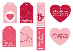 valentine's day tags with hearts on them