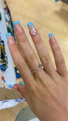 Nails For Lanzarote, Obx Inspired Nails Acrylic, Nails For Turkey Holiday, Nails For Dominican Republic, Nails For Spain Trip, Blue Nail Designs With Flowers, Blue Nails Summer 2024, Cruise Nails Bahamas, Cyprus Nails