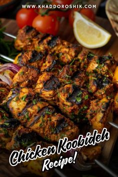 chicken kobob recipe with lemons, onions and tomatoes