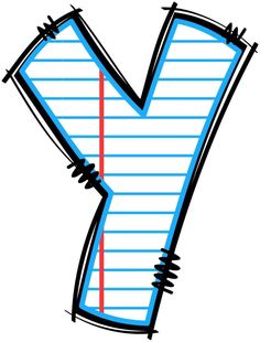 the letter y is made up of many lines and screws on top of it