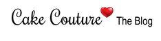 the cake couture logo with a heart in it's center and words