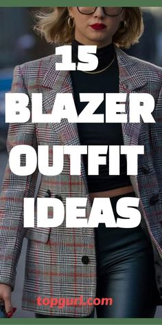 Plaid Blazer Outfit Women Winter, Button Down And Blazer Outfit, Style With Blazer Outfit Ideas, Women Oversized Suit Outfits, Trendy Blazer Outfits Casual, Tux Jacket Outfit Women, How To Style A Checked Blazer, Casual Winter Blazer Outfit, Women’s Outfit With Blazer