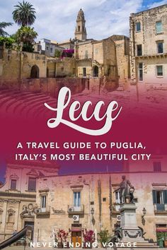 the cover of a travel guide to puiglia, italy's most beautiful city