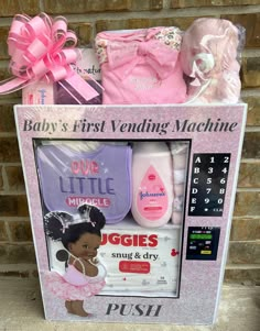 I offer customized filled vending machines for any occasion. Gifts For Baby Shower Host, Gifts For Baby, Boy Baby Shower Gift, Baby Business Ideas, Baby Gifts Ideas, Baby Shower Gifts Ideas, Baby Shower Ideas Black People, Creative Baby Shower Gift Ideas, Baby Gift Ideas