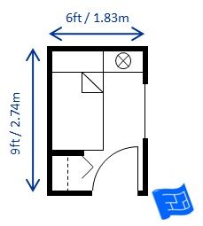 the floor plan for a small bedroom