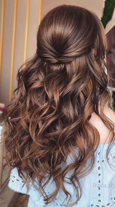 Prom Hairstyles For Long Hair, Half Updo, Wedding Hair Inspiration, Hairdo For Long Hair, Long Wavy Hair, Wedding Hairstyles For Long Hair