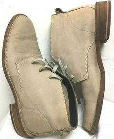 Cole Haan;  Authentic; Made in India;  Nubuck Leather; Beige;  Chukka Boots; Men’sSZ9M; Excellent; Absolutely exclusive and  Unique Soft nubuck leather upper and lining  leather look perfectly and very comfortable! These are listed by size on the tag and we attached real measurement of length of this actual item,so please keep that in mind and compare with your size when purchasing. FULL LENGTH-32CM=12.5”; INSOLES (Heel to Toe)  LENGTH-29cm = 11.4”; BOOTS HEIGHT-15CM=5.9”; EXCELLENT USED CONDITI Classic High-top Chukka Boots With Reinforced Heel, Classic High-top Chukka Boots For Outdoor, Semi-formal Chukka Boots With Leather Lining And Plain Toe, Classic Semi-formal Chukka Boots With Leather Sole, Cole Hann Boots, Chukka Boots Men, Culver City, Nubuck Leather, Cole Haan