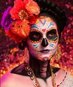 Sugar Skull Images, Catrina Costume, Catrina Makeup, Circus Makeup, Sugar Skull Artwork, Dead Makeup, Sugar Skull Girl, Halloween Makeup Diy, Dress Barbie Doll