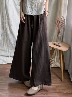 Gender: Women Item Type: Wide- Leg Pants Material: 100% Cotton Linen Season: Summer Style: Casual, Loose Waist Type: High Waist One Size Length: 99 cm/ 38.98 " Waist: 66- 98 cm/ 25.98- 38.58 " Hip: 120 cm/ 47.24 " Thigh: 74 cm/ 29.13 " Hooded Dress, Vest Shirt, Spring Summer Dress, Plaid Dress, Linen Clothes, Linen Women, Waist Pants, Winter Dresses, High Waisted Pants