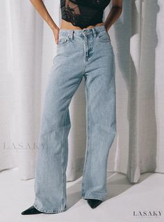 Lasaky - Maple Toned Denim Flare Jeans Wide Leg Jeans Winter, Dark Wash Flare Jeans, Denim Flare Jeans, Flare Denim Jeans, Denim Belt, Winter Jeans, Jeans Light Wash, Loungewear Sets, Jeans Light