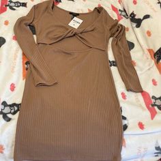 Brand New Perfect For Fall Dress In The Size M Casual Brown Bodycon Dress For Date Night, Brown Mini-length Bodycon Dress For Spring, Brown Mini Bodycon Dress For Spring, Brown Mini Length Bodycon Dress For Spring, Spring Brown Mini Length Bodycon Dress, Casual Brown Bodycon Dress, Bodycon Brown Mini Dress For Spring, Brown Bodycon Mini Dress For Spring, Casual Beige Bodycon Dress For Date Night