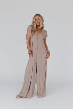 Daphne Jumpsuit - Mocha | Three Bird Nest