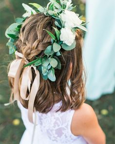 Flower Girl Wedding Hair, Flower Girl Headpiece, All White Wedding, Flower Crown Wedding, Flower Girl Dress Lace