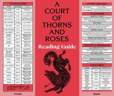 a court of thorns and roses reading guide with instructions on how to read them